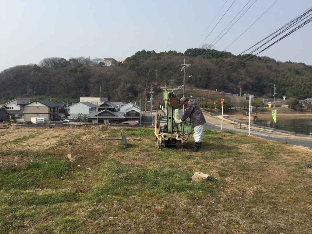 早島町新築工事　地盤調査の写真